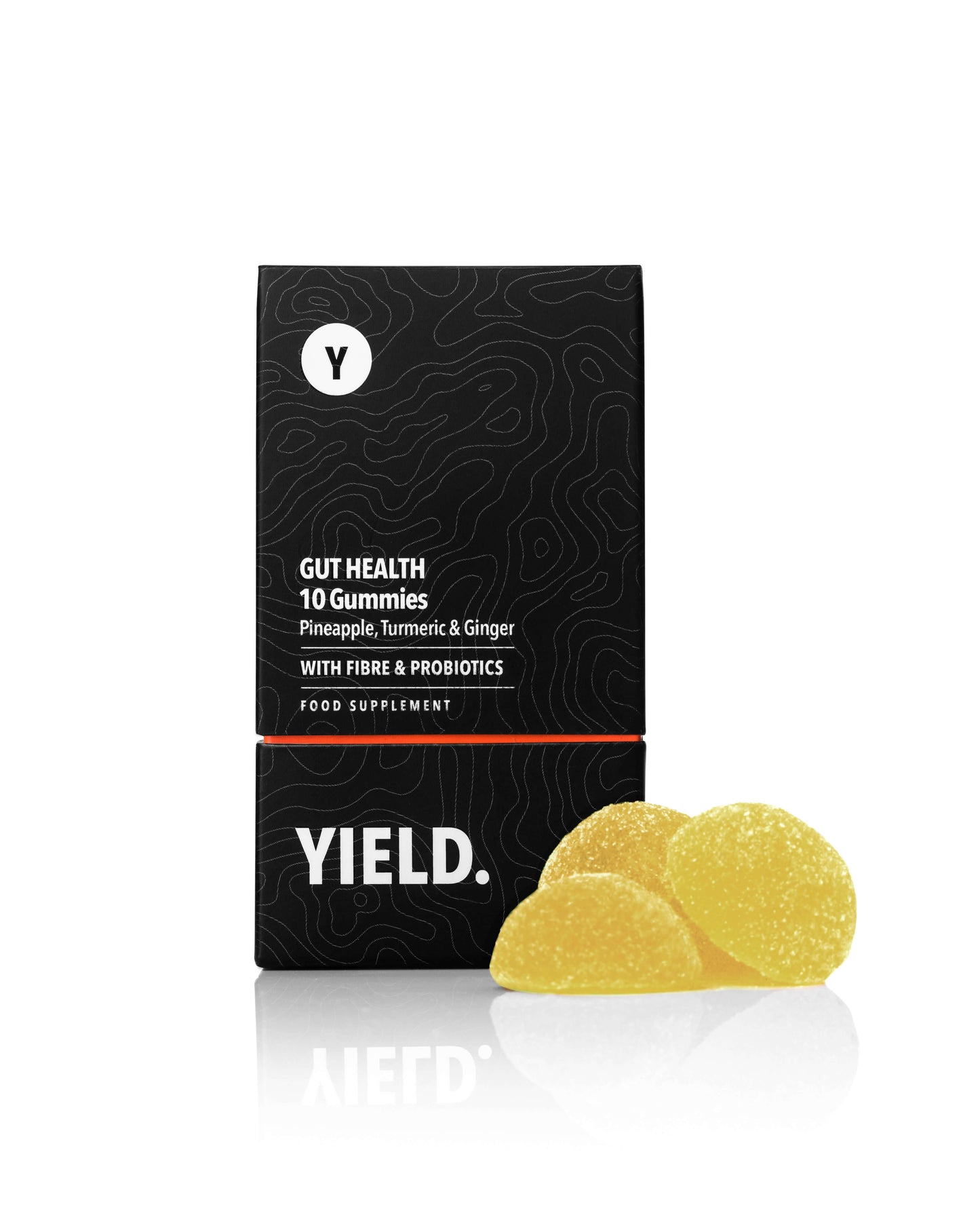 YIELD Gut Health Gummies - Vegan Friendly - 2 Billion Probiotic CFU - Pineapple and Ginger Flavour - £9.99 per pack